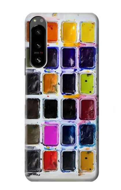 W3956 Watercolor Palette Box Graphic Hard Case and Leather Flip Case For Sony Xperia 5 IV