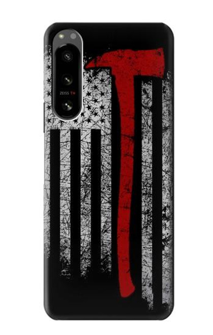 W3958 Firefighter Axe Flag Hard Case and Leather Flip Case For Sony Xperia 5 IV