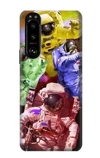 W3914 Colorful Nebula Astronaut Suit Galaxy Hard Case and Leather Flip Case For Sony Xperia 5 III