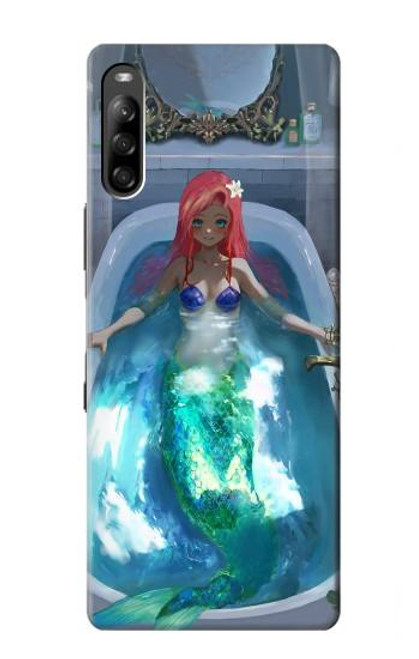 W3912 Cute Little Mermaid Aqua Spa Hard Case and Leather Flip Case For Sony Xperia L4