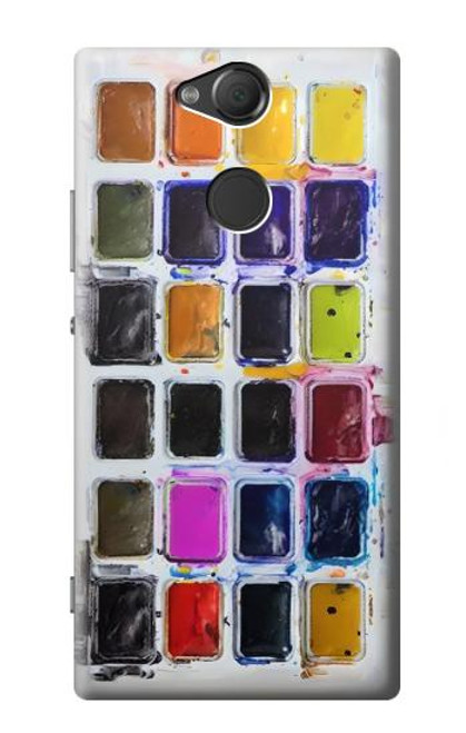 W3956 Watercolor Palette Box Graphic Hard Case and Leather Flip Case For Sony Xperia XA2