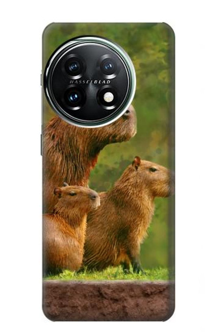 W3917 Capybara Family Giant Guinea Pig Hard Case and Leather Flip Case For OnePlus 11