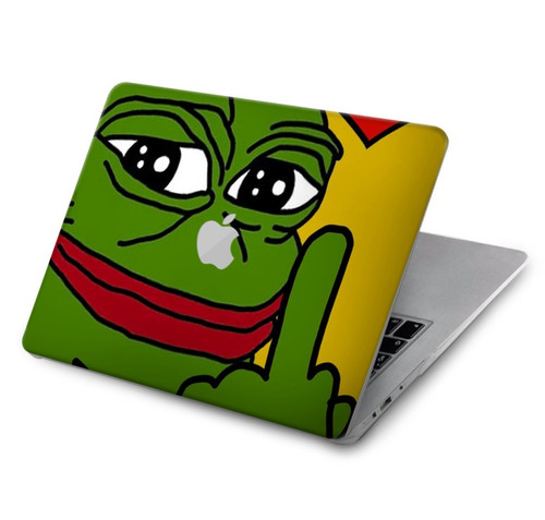 W3945 Pepe Love Middle Finger Hard Case Cover For MacBook Air 13″ - A1932, A2179, A2337