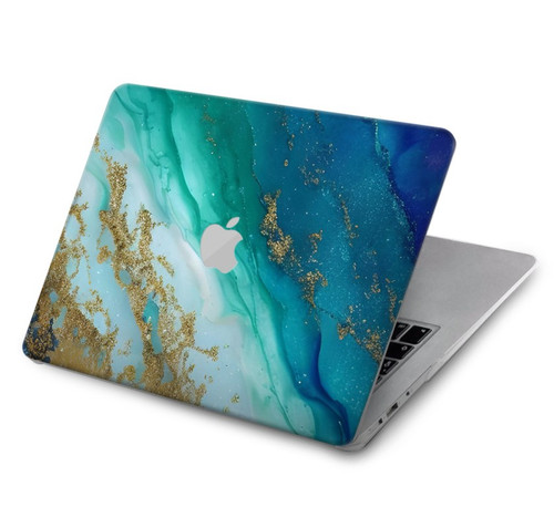 W3920 Abstract Ocean Blue Color Mixed Emerald Hard Case Cover For MacBook Pro 16 M1,M2 (2021,2023) - A2485, A2780