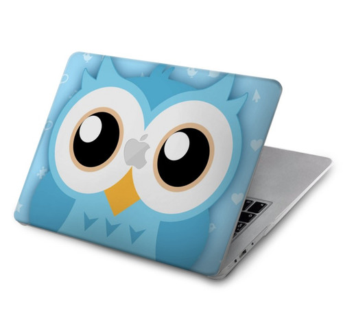 W3029 Cute Blue Owl Hard Case Cover For MacBook Air 15″ (2023,2024) - A2941, A3114