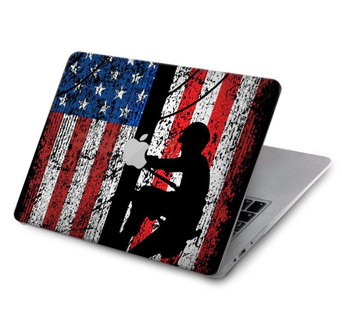 W3803 Electrician Lineman American Flag Hard Case Cover For MacBook Air 15″ (2023,2024) - A2941, A3114