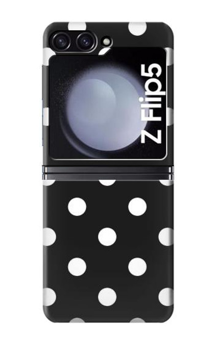 W2299 Black Polka Dots Hard Case For Samsung Galaxy Z Flip 5