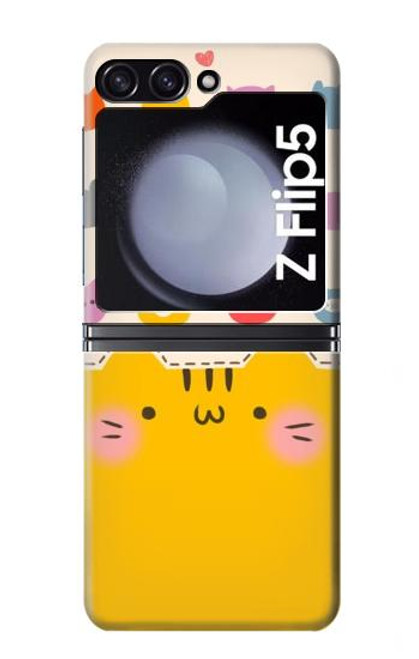 W2442 Cute Cat Cartoon Funny Hard Case For Samsung Galaxy Z Flip 5