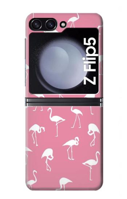 W2858 Pink Flamingo Pattern Hard Case For Samsung Galaxy Z Flip 5