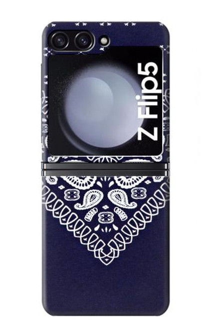 W3357 Navy Blue Bandana Pattern Hard Case For Samsung Galaxy Z Flip 5