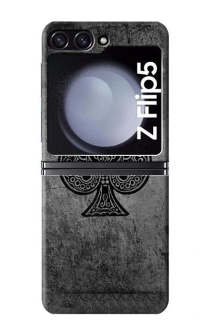 W3446 Black Ace Spade Hard Case For Samsung Galaxy Z Flip 5