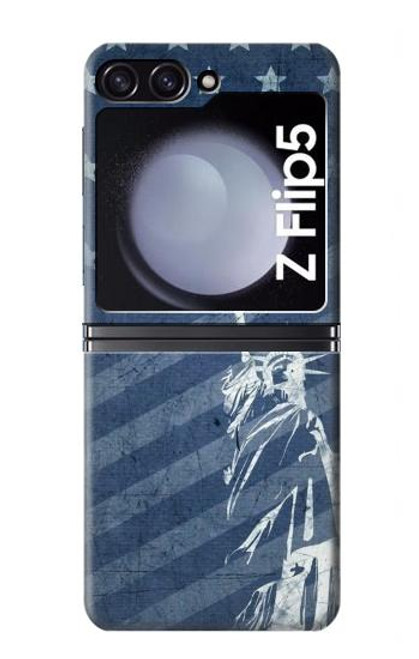 W3450 US Flag Liberty Statue Hard Case For Samsung Galaxy Z Flip 5