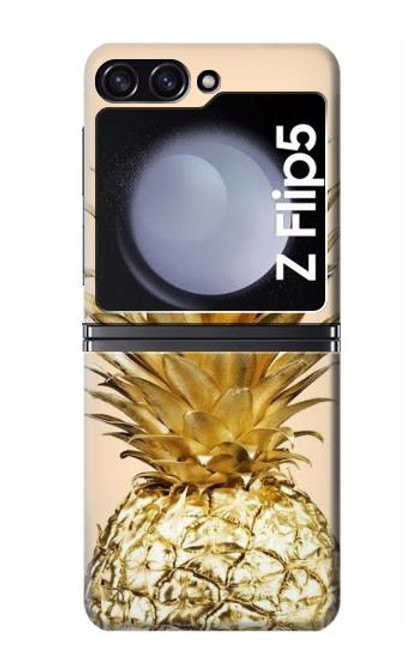 W3490 Gold Pineapple Hard Case For Samsung Galaxy Z Flip 5