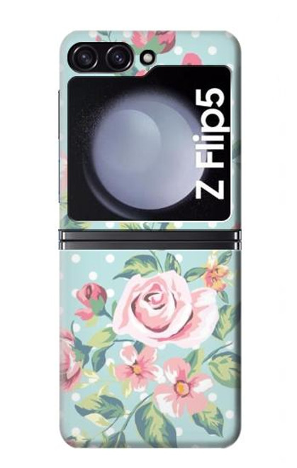 W3494 Vintage Rose Polka Dot Hard Case For Samsung Galaxy Z Flip 5