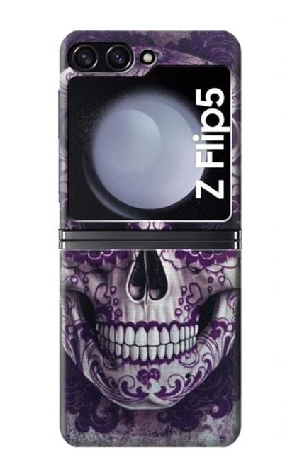 W3582 Purple Sugar Skull Hard Case For Samsung Galaxy Z Flip 5