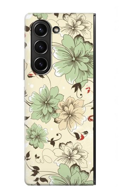 W2179 Flower Floral Vintage Art Pattern Hard Case For Samsung Galaxy Z Fold 5