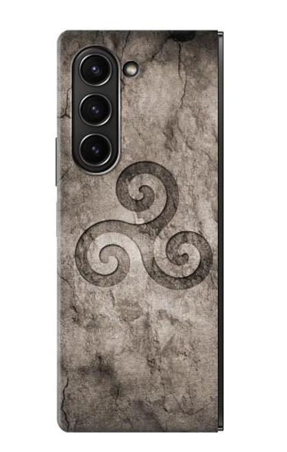 W2892 Triskele Symbol Stone Texture Hard Case For Samsung Galaxy Z Fold 5