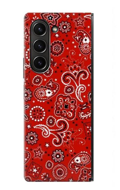 W3354 Red Classic Bandana Hard Case For Samsung Galaxy Z Fold 5