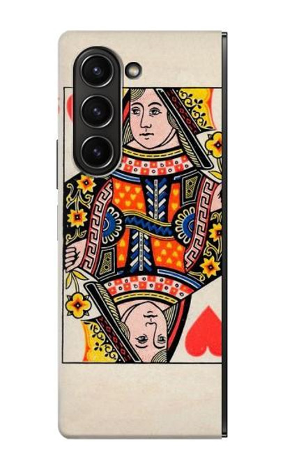 W3429 Queen Hearts Card Hard Case For Samsung Galaxy Z Fold 5