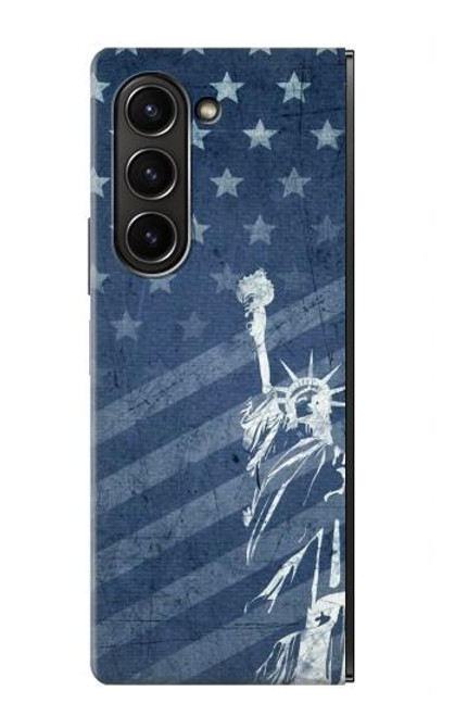 W3450 US Flag Liberty Statue Hard Case For Samsung Galaxy Z Fold 5