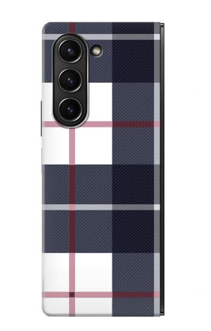 W3452 Plaid Fabric Pattern Hard Case For Samsung Galaxy Z Fold 5