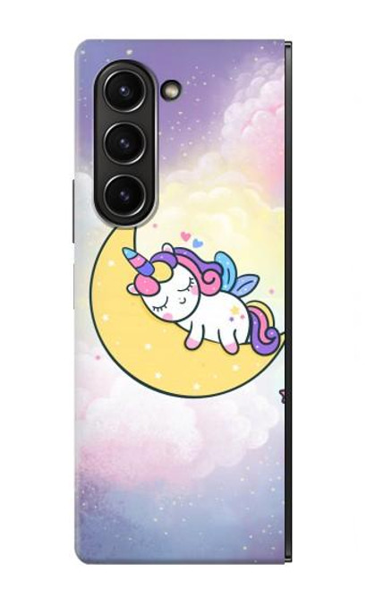 W3485 Cute Unicorn Sleep Hard Case For Samsung Galaxy Z Fold 5