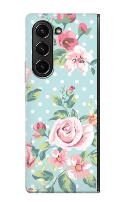 W3494 Vintage Rose Polka Dot Hard Case For Samsung Galaxy Z Fold 5