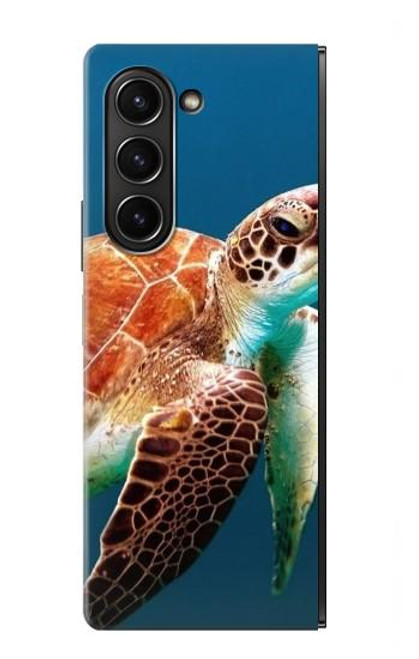 W3497 Green Sea Turtle Hard Case For Samsung Galaxy Z Fold 5