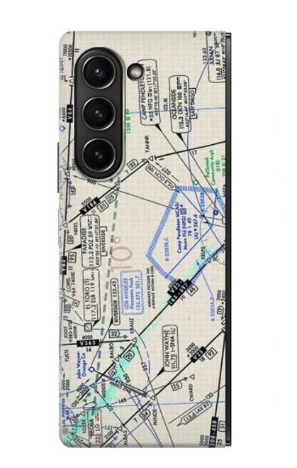 W3882 Flying Enroute Chart Hard Case For Samsung Galaxy Z Fold 5