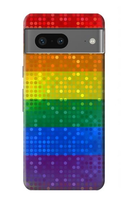 W2683 Rainbow LGBT Pride Flag Hard Case and Leather Flip Case For Google Pixel 7a