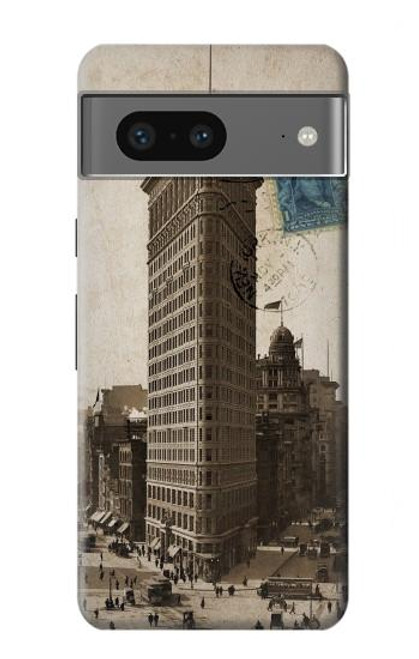 W2832 New York 1903 Flatiron Building Postcard Hard Case and Leather Flip Case For Google Pixel 7a