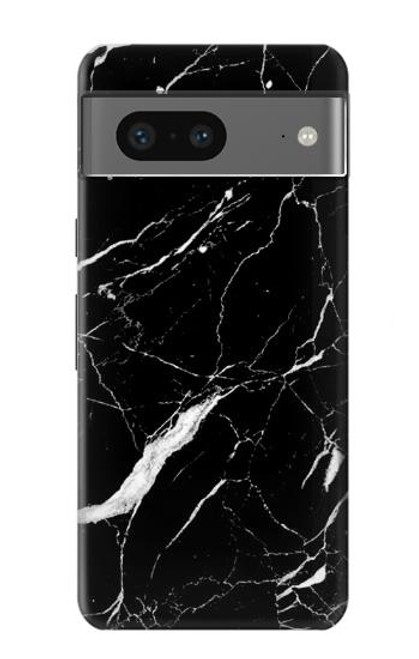 W2895 Black Marble Graphic Printed Hard Case and Leather Flip Case For Google Pixel 7a