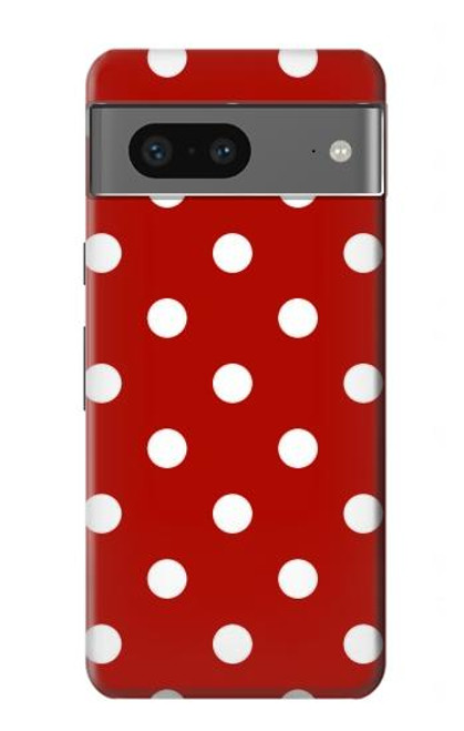 W2951 Red Polka Dots Hard Case and Leather Flip Case For Google Pixel 7a