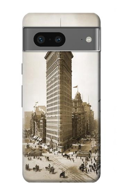 W3046 Old New York Flatiron Building Hard Case and Leather Flip Case For Google Pixel 7a