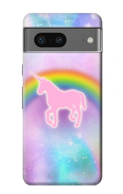 W3070 Rainbow Unicorn Pastel Sky Hard Case and Leather Flip Case For Google Pixel 7a