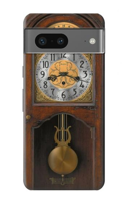 W3173 Grandfather Clock Antique Wall Clock Hard Case and Leather Flip Case For Google Pixel 7a