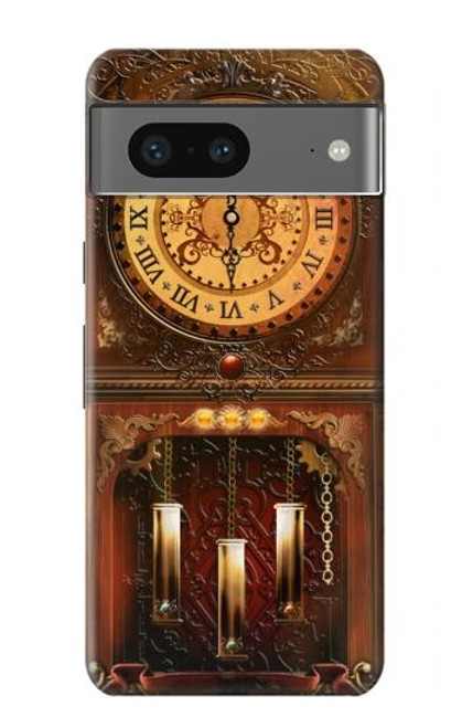 W3174 Grandfather Clock Hard Case and Leather Flip Case For Google Pixel 7a