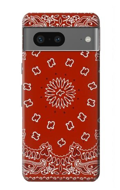 W3355 Bandana Red Pattern Hard Case and Leather Flip Case For Google Pixel 7a