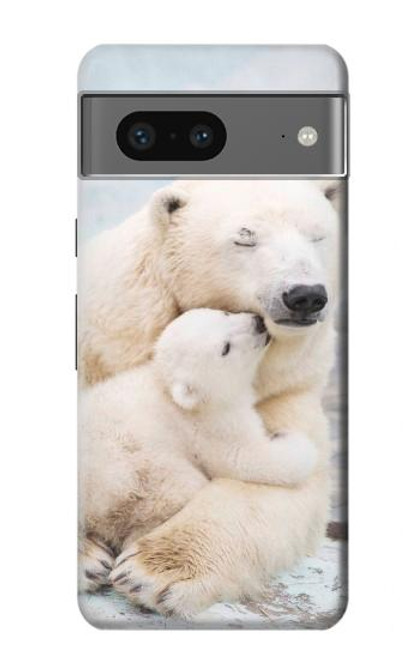 W3373 Polar Bear Hug Family Hard Case and Leather Flip Case For Google Pixel 7a