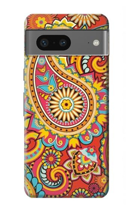 W3402 Floral Paisley Pattern Seamless Hard Case and Leather Flip Case For Google Pixel 7a