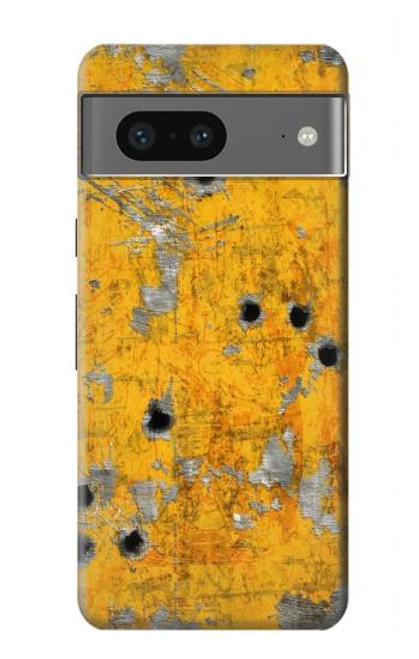 W3528 Bullet Rusting Yellow Metal Hard Case and Leather Flip Case For Google Pixel 7a