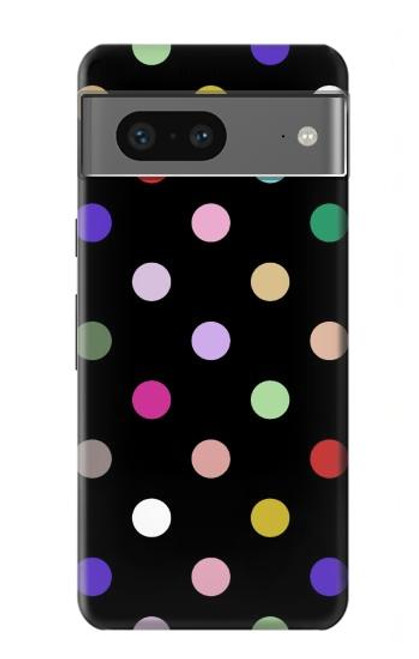 W3532 Colorful Polka Dot Hard Case and Leather Flip Case For Google Pixel 7a