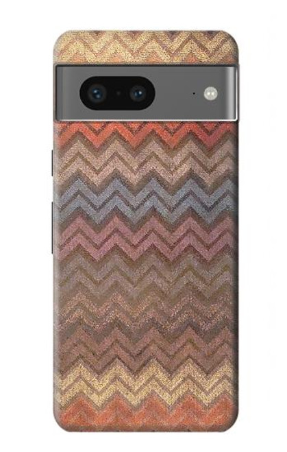 W3752 Zigzag Fabric Pattern Graphic Printed Hard Case and Leather Flip Case For Google Pixel 7a