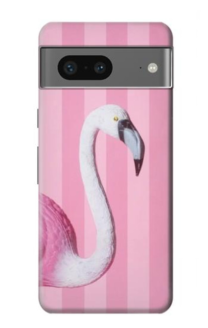 W3805 Flamingo Pink Pastel Hard Case and Leather Flip Case For Google Pixel 7a