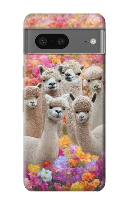 W3916 Alpaca Family Baby Alpaca Hard Case and Leather Flip Case For Google Pixel 7a