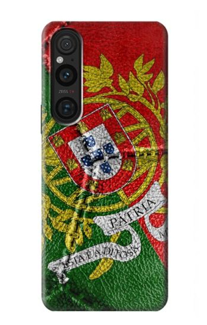 W3300 Portugal Flag Vintage Football Graphic Hard Case and Leather Flip Case For Sony Xperia 1 V