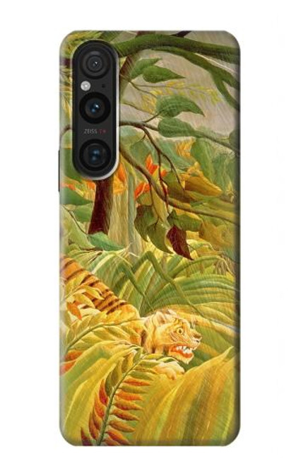 W3344 Henri Rousseau Tiger in a Tropical Storm Hard Case and Leather Flip Case For Sony Xperia 1 V