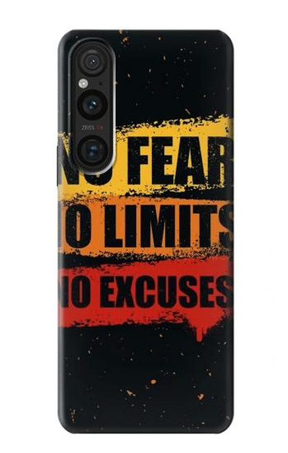 W3492 No Fear Limits Excuses Hard Case and Leather Flip Case For Sony Xperia 1 V