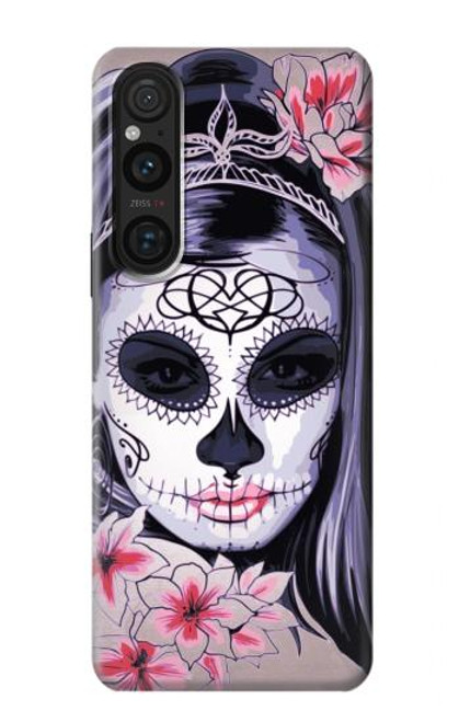 W3821 Sugar Skull Steam Punk Girl Gothic Hard Case and Leather Flip Case For Sony Xperia 1 V