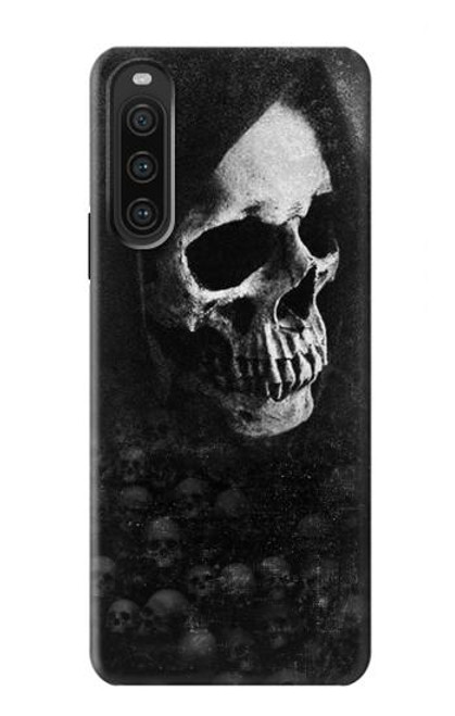 W3333 Death Skull Grim Reaper Hard Case and Leather Flip Case For Sony Xperia 10 V